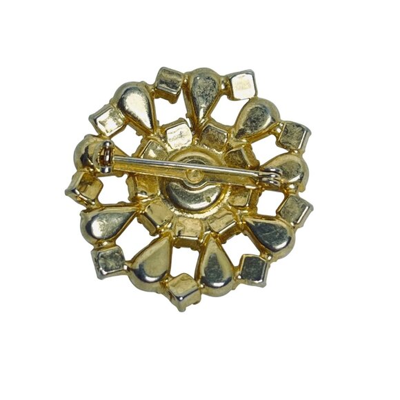 Vintage Gold Tone And Milk Glass Beaded Brooch (5747) - Picture 3 of 3